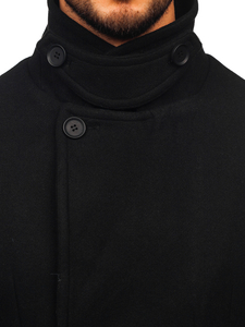 Homme Manteau d'hiver croisé courte Noir Bolf 11Z8215A2