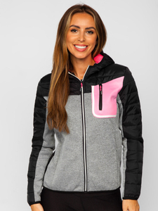 Sweat-shirt sport à capuche femme noir Bolf KSW4006A1