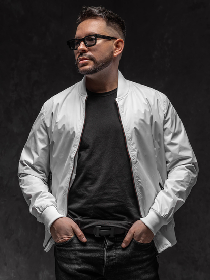 Homme Blouson bomber de transition Blanc Bolf 7116A1