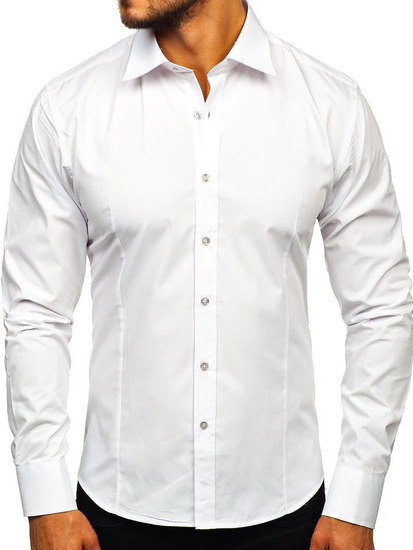 Chemise élégante blanche à manches longues pour homme Bolf 1703