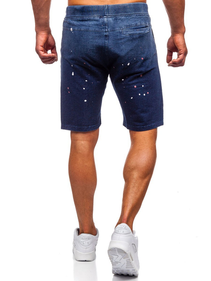 Short en jean pour homme bleu foncé Bolf EX03