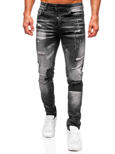 Homme Pantalon en jean slim fit Noir Bolf MP0168N