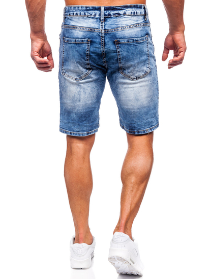 Le short en jean pour homme bleu foncé Bolf RJ933