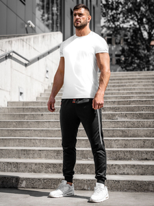 Homme Pantalon de jogging cargo Noir Bolf K10338A