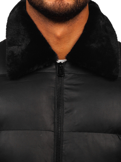 Homme Blouson d'hiver matelassée Noir Bolf M8301