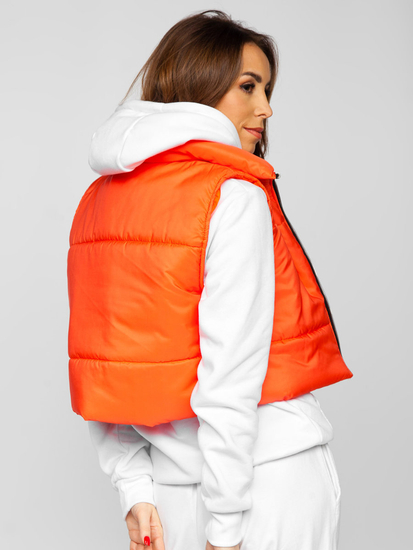 Gilet court matelassé pour femme orange Bolf 82330