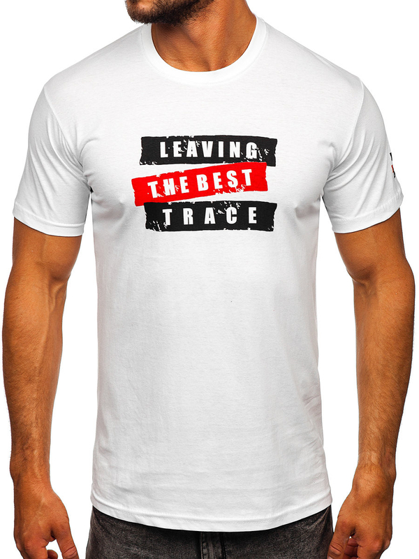 Tee-shirt en coton pour homme blanc Bolf 14514