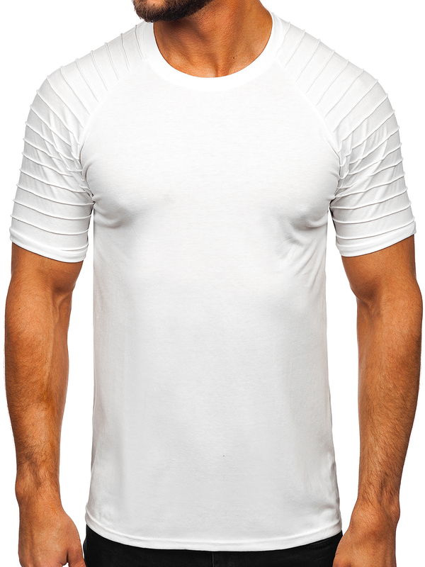 Tee-shirt uni pour homme blanc Bolf 8T88
