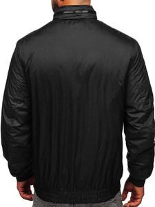 Blouson de transition avec capuche dissimulée pour homme noir Bolf 5M3102