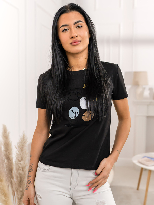 Femme T-shirt imprimé Noir Bolf 95T2519