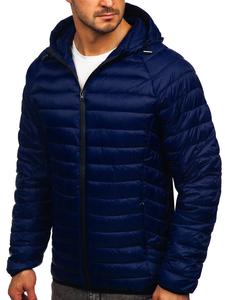 Blouson de transition matelassé pour homme bleu foncé Bolf 13021