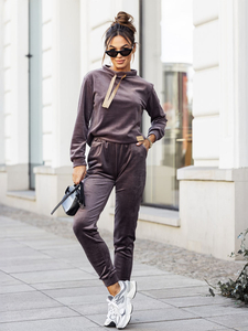 Femme Ensemble en velours deux pièces Graphite Bolf 637