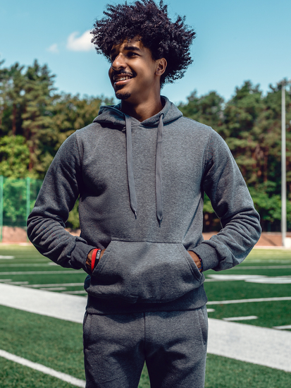 Survêtement à capuche pour homme anthracite Bolf D003