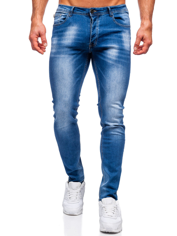 Pantalon en jean regular fit pour homme bleu foncé Bolf MP019BC