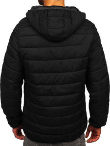 Homme Blouson à mi-saison matelassé à capuche Noir Bolf 5M3197