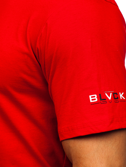 Homme T-shirt imprimé en coton Rouge Bolf 14739