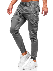 Homme Pantalon jogger cargo Gris Bolf SK850