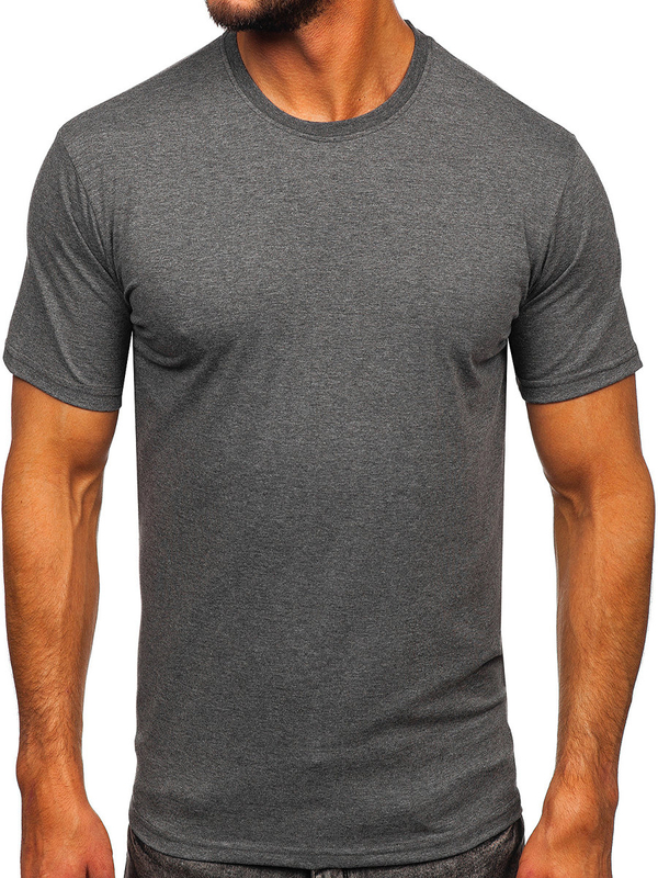 Tee-shirt en coton pour homme anthracite Bolf 0001