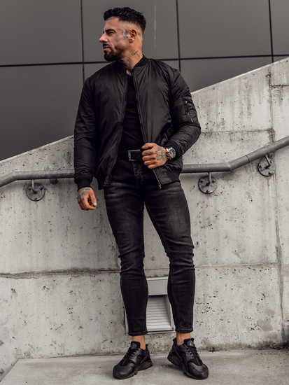 Blouson bomber de transition pour homme noir Bolf AK95A