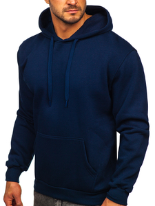 Sweat-shirt kangourou bleu foncé à capuche pour homme Bolf 1004