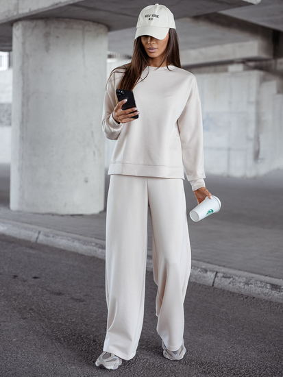 Survêtement zippé deux pièces femme beurre beige Bolf 821111