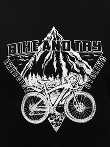 Homme T-shirt imprimé en coton Noir Bolf MPO3557