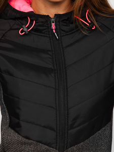 Veste sweat à capuche femme noir Bolf KSW4005