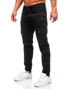 Homme Pantalon jogger cargo Noir Bolf S201