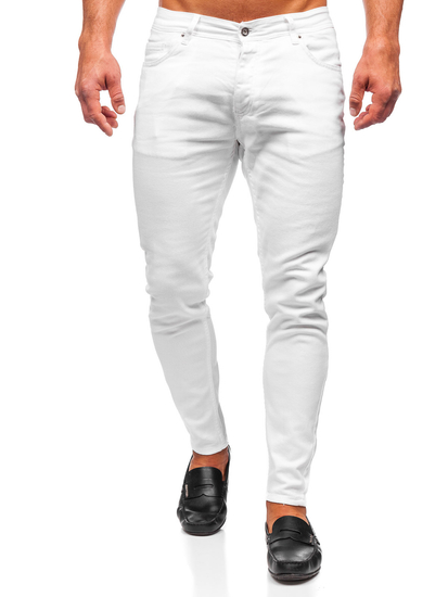 Pantalon jean skinny fit pour homme blanc Bolf R927