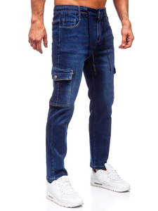 Homme Pantalon en jean cargo Bleu foncé Bolf 8135