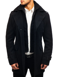 Manteau d'hiver pour homme noir Bolf 1808