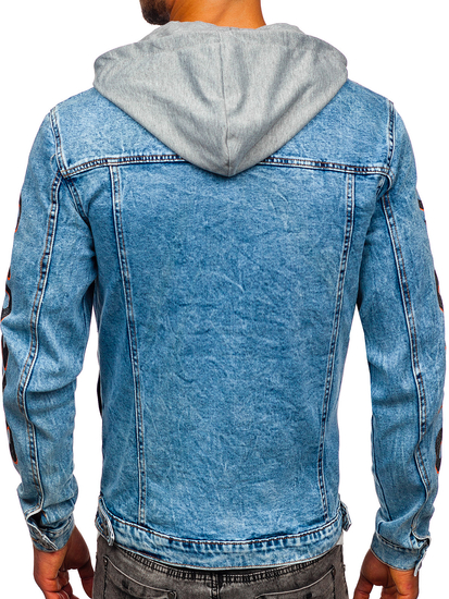 Homme Blouson en jean à capuche Bleu foncé Bolf HY959
