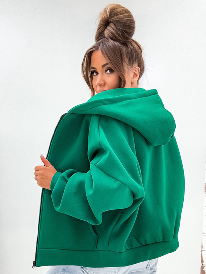 Sweat à capuche isolant papillon pour femme vert Bolf 821112