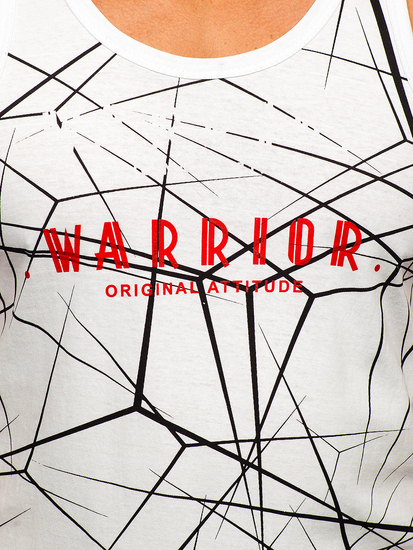 Débardeur boxer imprimé blanc Bolf 14845