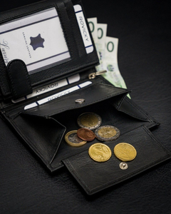 Portefeuille en cuir pour homme noir 12227