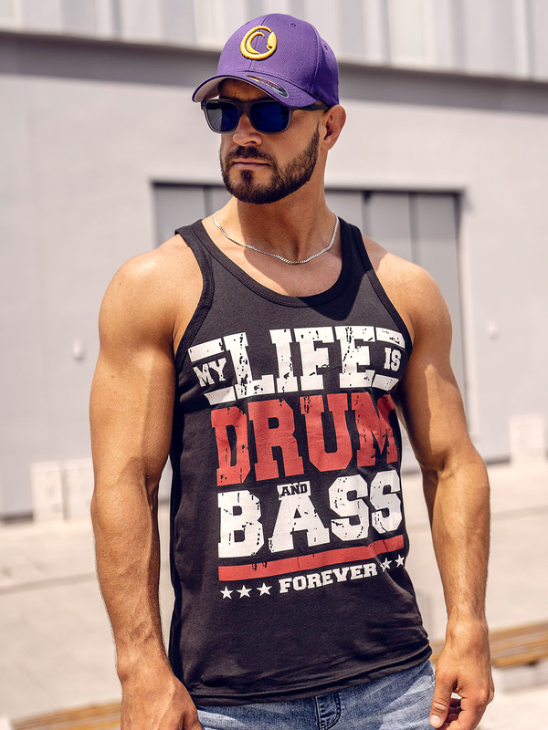 Débardeur boxer imprimé noir Bolf 14832A