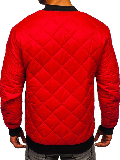 Blouson bomber de transition matelassé pour homme rouge Bolf MY-01A