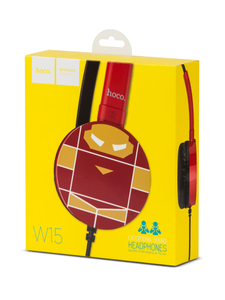 Casque filaire avec microphone rouge Iron Man pour enfants W15IM