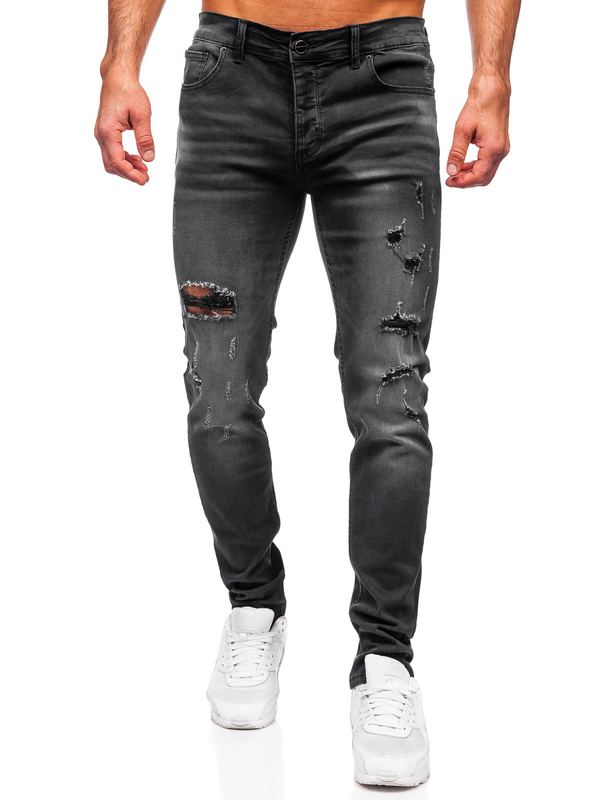 Homme Pantalon en jean slim fit Noir Bolf MP0020N