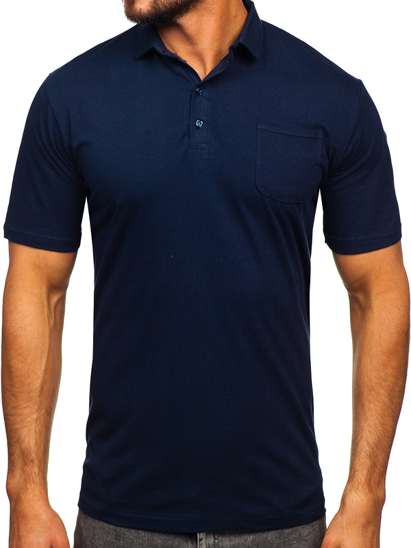 Polo en coton pour homme bleu foncé Bolf 143006