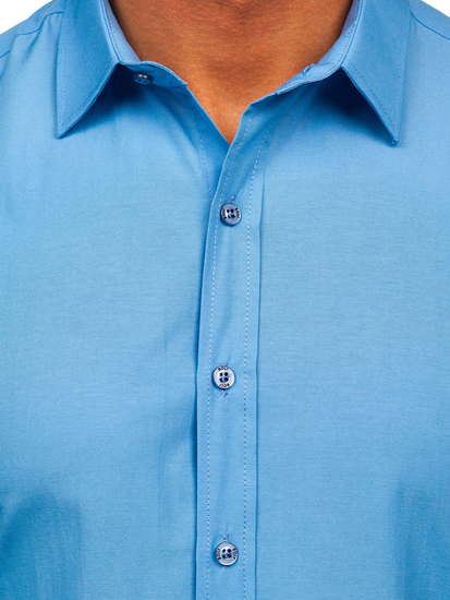 Chemise élégante bleu clair à manches longues pour homme Bolf 1703