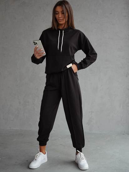 Ensemble de survêtement deux pièces femme noir Bolf 82162