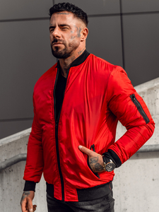 Blouson bomber de transition pour homme rouge Bolf AK95A