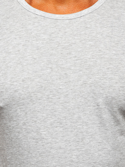 Tee-shirt sans imprimé pour homme gris clair Bolf 2005-1