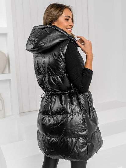 Femme Gilet long matelassé Noir Bolf 5M3186