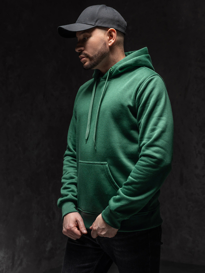 Homme Sweat-shirt kangourou à capuche Vert foncé Bolf 2009A1