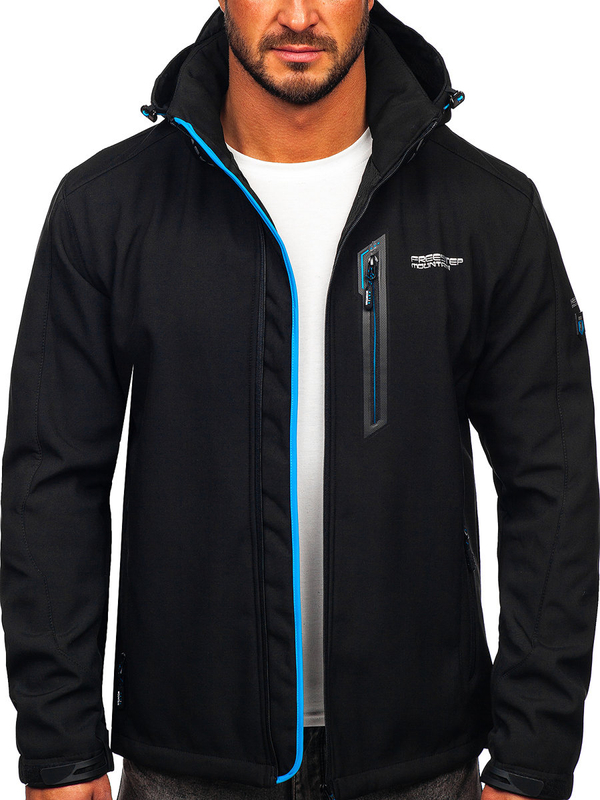 Blouson softshell pour homme noir-bleu Bolf WX061