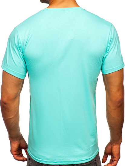 T-shirt uni en coton menthe pour homme Bolf 192397