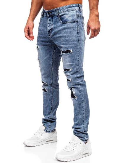 Homme Pantalon en jean slim fit Bleu Bolf MP0153B