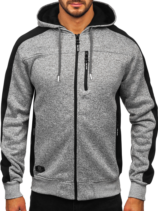 Homme Blouson de transition à capuche Gris Bolf TC1230